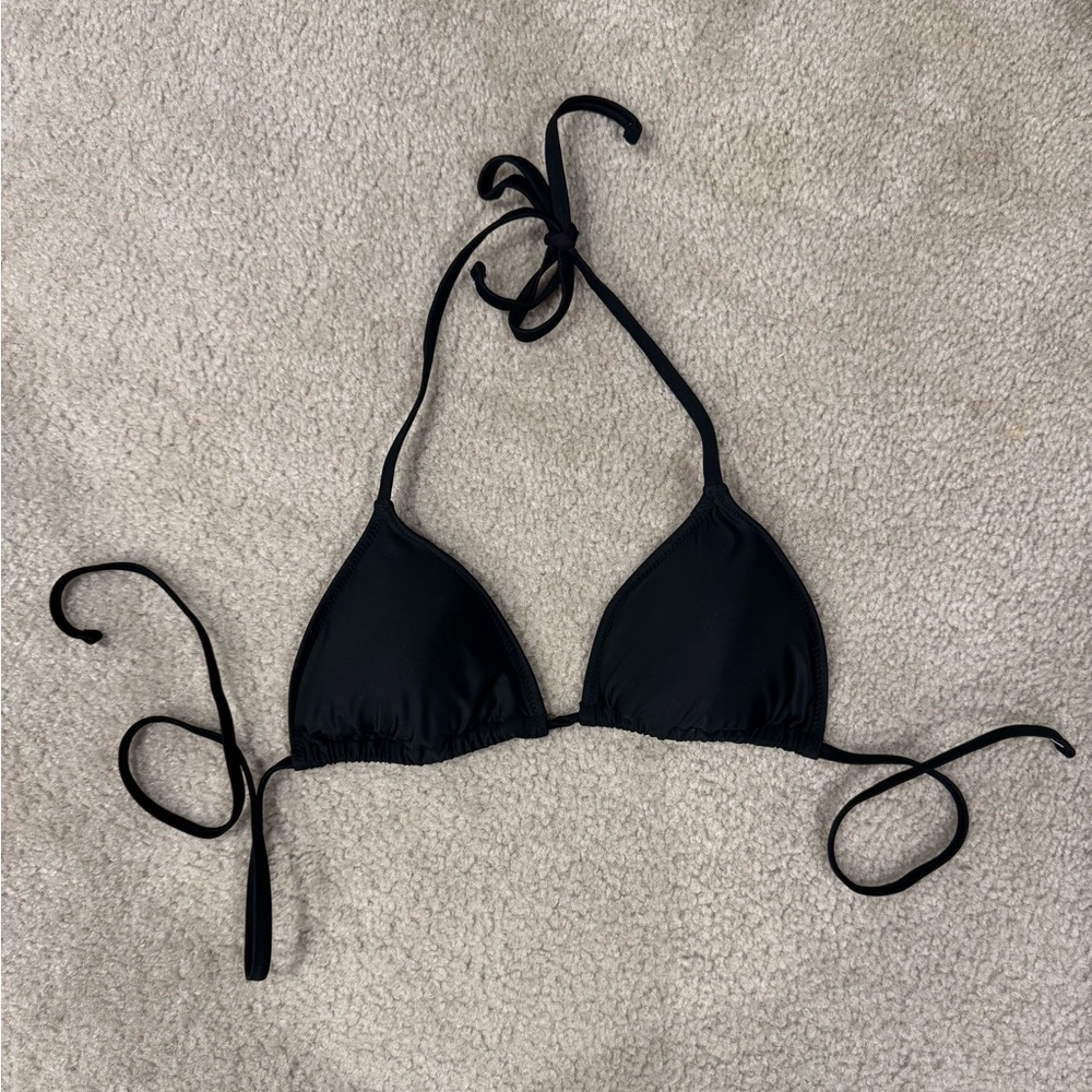 Aerie Black Triangle Bikini Top Swim Top - Picture 2 of 3